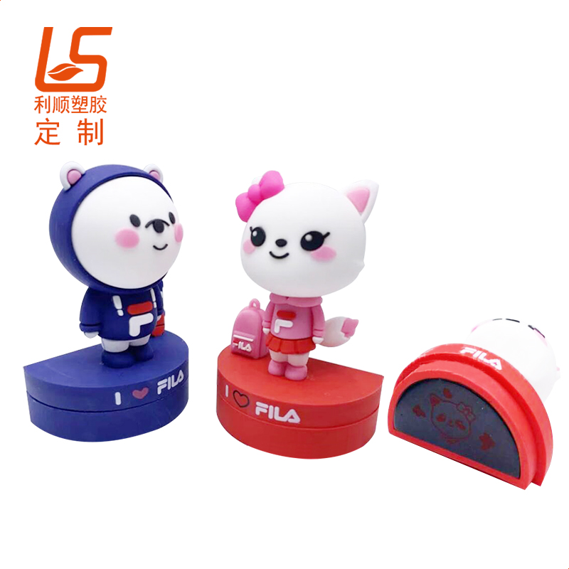 定制卡通立體公仔印章 學生硅膠印章禮品