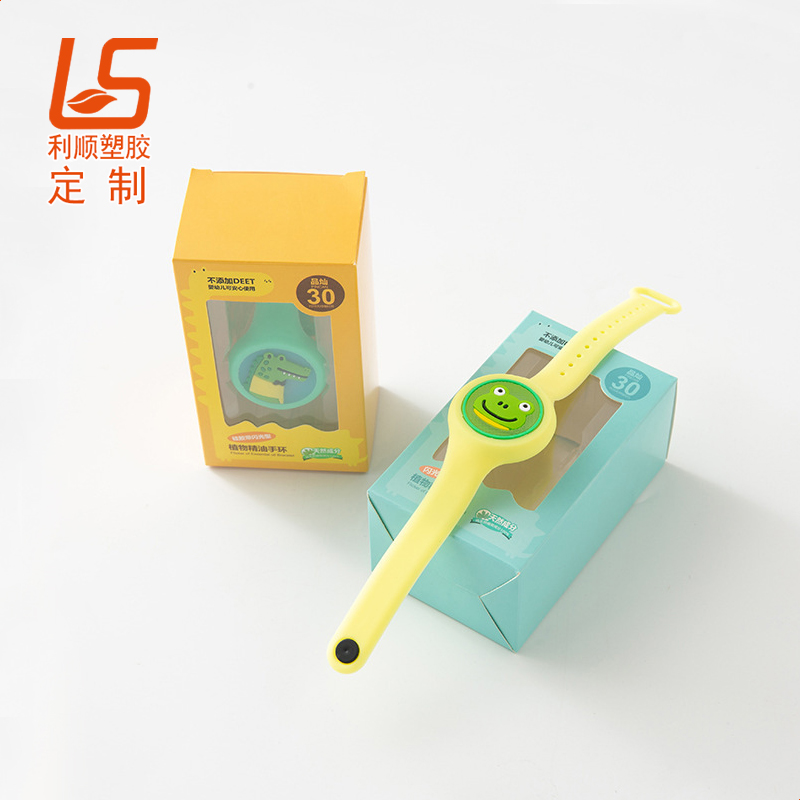 定制PVC軟膠驅蚊發夾 滴膠驅蚊鴨嘴發夾發光驅蚊手環 (5)