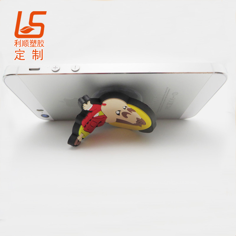 定制PVC公仔吸盤手機(jī)支架 硅膠公仔手機(jī)吸盤支架