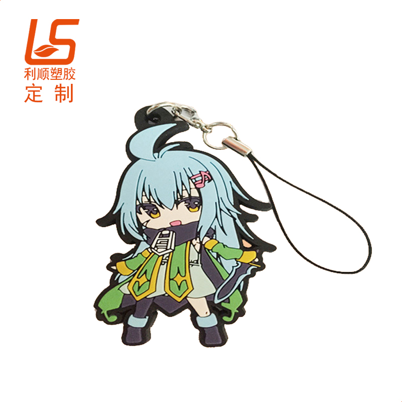 PVC軟膠鑰匙扣掛繩_單面日本公仔鑰匙扣